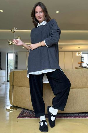 Conrad Oversized Boxy Knit Graphite